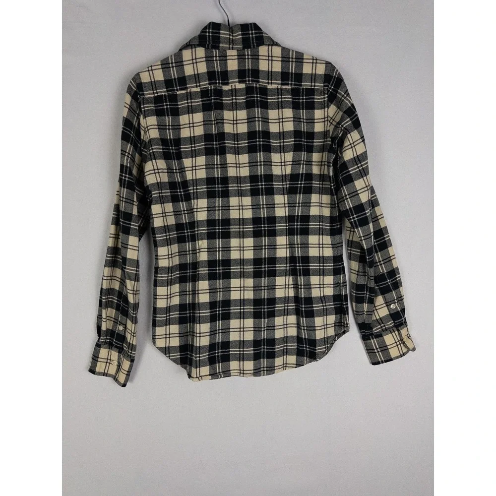VTG Polo Ralph‎ Lauren Shirt Womens 9/M Plaid Crest Slim Wool Blend Button Up